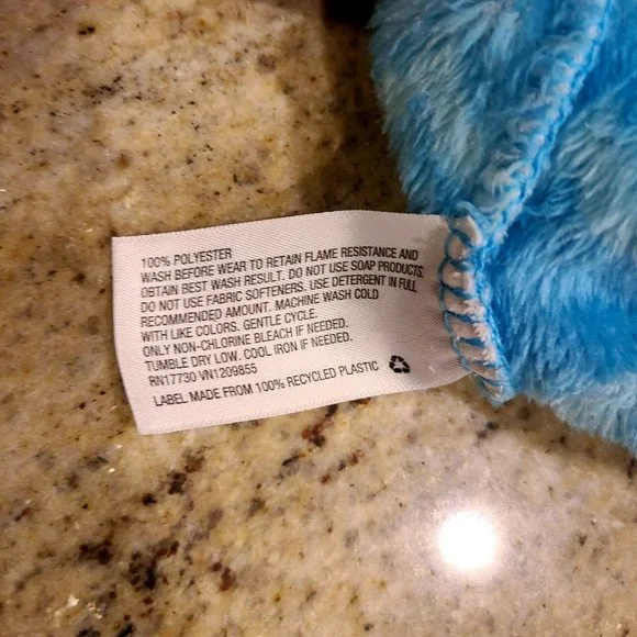 Cat & Jack Blue Owl Bath Bedtime Pajama Robe! XS 4/5 (No Belt) - Picture 5 of 9